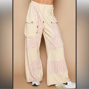 NWOT *SET* POL Cream and Pink Wide Leg Pants with Matching Jacket